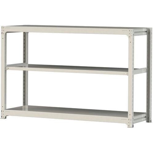 ■ヤマテック ボルトレス中量ラック 500kg/段 W1800×D620×H1200mm 天地3段 ホワイトグレー〔品番:5S46623W〕【3387700:0】[法人・事業所限定][直送元][店頭受取不可]