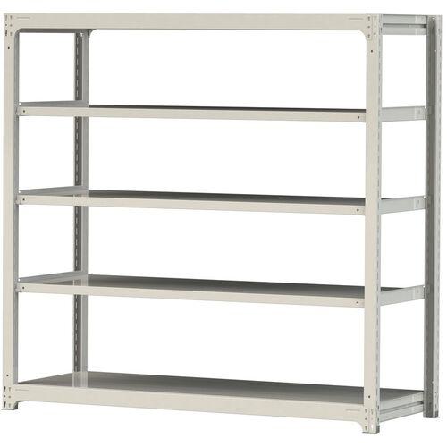 ■ヤマテック ボルトレス中量ラック 500kg/段 W1800×D700×H1800mm 天地5段 ホワイトグレー〔品番:5S66705W〕【3387724:0】[法人・事業所限定][直送元][店頭受取不可]
