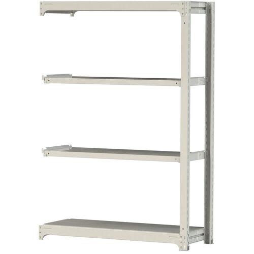 ■ヤマテック ボルトレス中量ラック 500kg/段 W1200&times;D480&times;H1800mm 天地4段 ホワイトグレー〔品番:5S64484WR〕【3388089:0】[法人・事業所限定][直送元][店頭受取不可]｜ホームセンターバロー　店