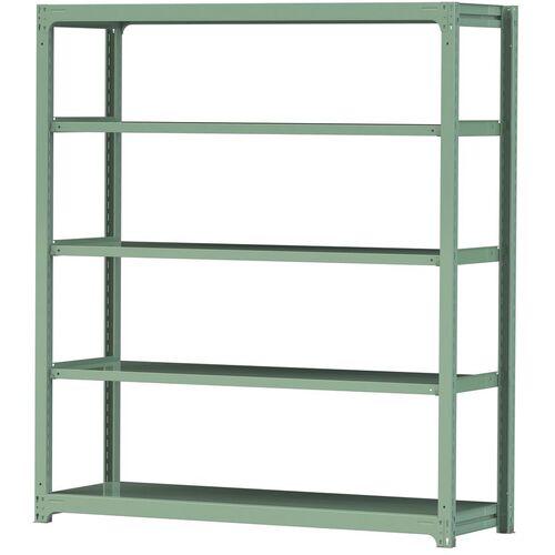 ■ヤマテック ボルトレス中量ラック 500kg/段 W1800&times;D620&times;H2100mm 天地5段 ライトグリーン〔品番:5S76625G〕【3388112:0】[法人・事業所限定][直送元][店頭受取不可]｜ホームセンターバロー　店