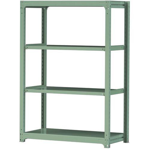 ■ヤマテック ボルトレス中量ラック 500kg/段 W1200×D620×H1800mm 天地4段 ライトグリーン〔品番:5S64624G〕【3388126:0】[法人・事業所限定][直送元][店頭受取不可]