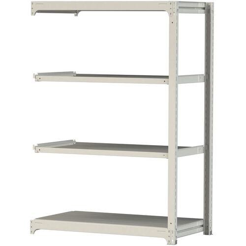 ■ヤマテック ボルトレス中量ラック 500kg/段 W1200×D700×H1800mm 天地4段 ホワイトグレー〔品番:5S64704WR〕【3388129:0】[法人・事業所限定][直送元][店頭受取不可]