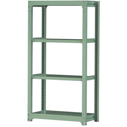 ■ヤマテック ボルトレス中量ラック 500kg/段 W900×D480×H1800mm 天地4段 ライトグリーン〔品番:5S63484G〕【3388133:0】[法人・事業所限定][直送元][店頭受取不可]