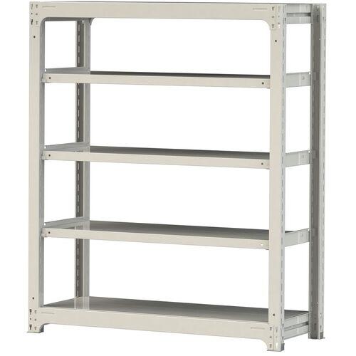 ■ヤマテック ボルトレス中量ラック 500kg/段 W1200&times;D480&times;H1500mm 天地5段 ホワイトグレー〔品番:5S54485W〕【3388157:0】[法人・事業所限定][直送元][店頭受取不可]｜ホームセンターバロー　店