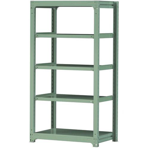 ■ヤマテック ボルトレス中量ラック 500kg/段 W900×D620×H1800mm 天地5段 ライトグリーン〔品番:5S63625G〕【3388160:0】[法人・事業所限定][直送元][店頭受取不可]