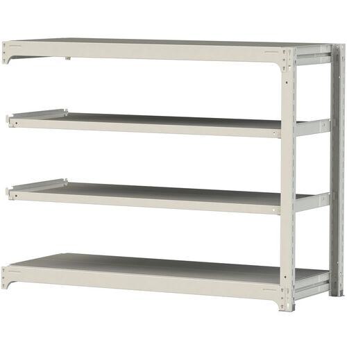 ■ヤマテック ボルトレス中量ラック 500kg/段 W1500×D620×H1200mm 天地4段 ホワイトグレー〔品番:5S45624WR〕【3388168:0】[法人・事業所限定][直送元][店頭受取不可]