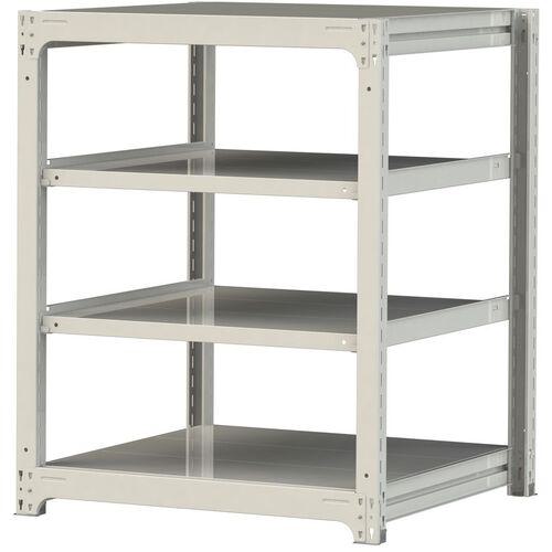 ■ヤマテック ボルトレス中量ラック 500kg/段 W900×D910×H1200mm 天地4段 ホワイトグレー〔品番:5S43914W〕【3388175:0】[法人・事業所限定][直送元][店頭受取不可]