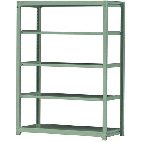 ■ヤマテック ボルトレス中量ラック 500kg/段 W1500&times;D700&times;H2100mm 天地5段 ライトグリーン〔品番:5S75705G〕【3388188:0】[法人・事業所限定][直送元][店頭受取不可]｜ホームセンターバロー　店