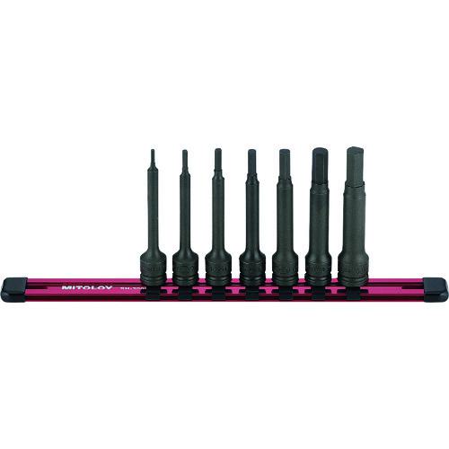 ■ミトロイ 3/8 ヘックスソケット ロング パワータイプ ホルダーセット L-100 7コマ8点〔品番:HPH308ML100〕【3420383:0】[送料別途見積り][掲外取寄][店頭受取不可]｜ホームセンターバロー　店