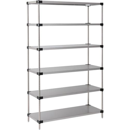 ■ERECTA スーパーシリーズ・430ソリッドシェルフ 間口1822mm&times;奥行614mm&times;高さ2197mm(P) DB無 6段〔品番:LSS1820P2200N6〕【3477250:0】[送料別途見積り][法人・事業所限定][直送][店頭受取不可]｜ホームセンターバロー　店