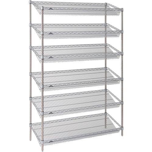 ■ERECTA スーパーシリーズ・スランテッドシェルフ 間口1518mm×奥行460mm×高さ1892mm(P) DB無 6段〔品番:ST1520STP1900N6〕【3482268:0】[送料別途見積り][法人・事業所限定][外直送][店頭受取不可]