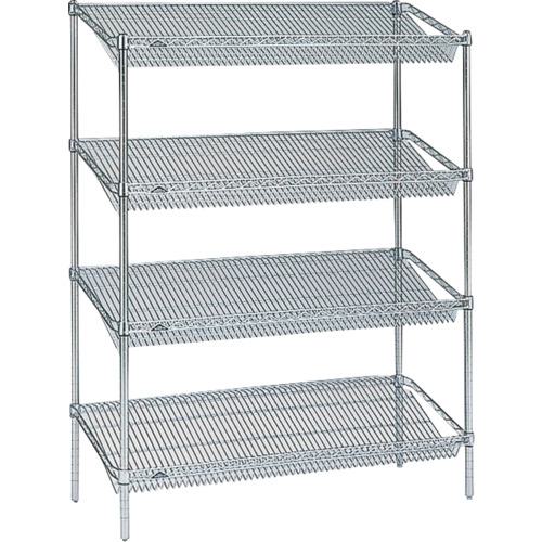 ■ERECTA スーパーシリーズ・スランテッドシェルフ 間口1518mm×奥行460mm×高さ1384mm(P) DB付 3段〔品番:ST1520STP1390W3〕【3483817:0】[送料別途見積り][法人・事業所限定][外直送][店頭受取不可]
