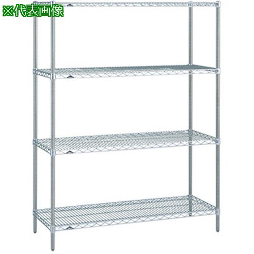 ■ERECTA スーパーシリーズ・オールステンレスワイヤーシェルフ 間口1821mm&times;奥行460mm&times;高さ1384mm(PS) DB付 4段〔品番:SMS1820PS1390SW4〕【3489872:0】[送料別途見積り][法人・事業所限定][外直送][店頭受取不可]｜ホームセンターバロー　店