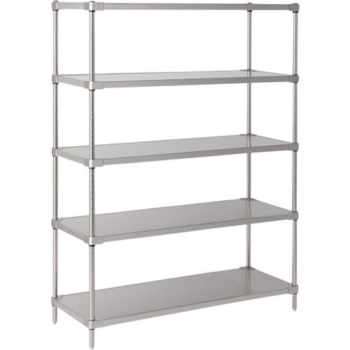 ■ERECTA スーパーシリーズ・304ソリッドシェルフ 間口759mm×奥行461mm×高さ1384mm(PS) DB無 4段〔品番:MSS760SPS1390N4〕【3489987:0】[送料別途見積り][法人・事業所限定][外直送][店頭受取不可]