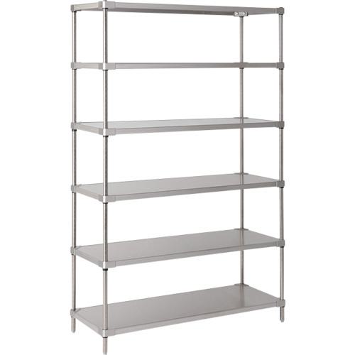 ■ERECTA スーパーシリーズ・304ソリッドシェルフ 間口606mm×奥行614mm×高さ1892mm(PS) DB付 6段〔品番:LSS610SPS1900W6〕【3497951:0】[送料別途見積り][法人・事業所限定][直送][店頭受取不可]