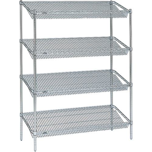 ■ERECTA スーパーシリーズ・スランテッドシェルフ 間口1212mm&times;奥行460mm&times;高さ2197mm(P) DB付 4段〔品番:ST1220STP2200W4〕【3498700:0】[送料別途見積り][法人・事業所限定][外直送][店頭受取不可]｜ホームセンターバロー　店