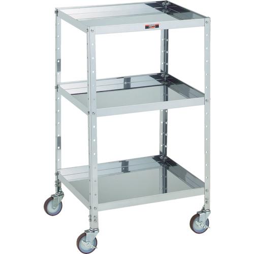 ■TRUSCO V型ステンレスワゴン 482X420XH835 3段〔品番:VL13SUS〕【3525376:0】[店頭受取不可]