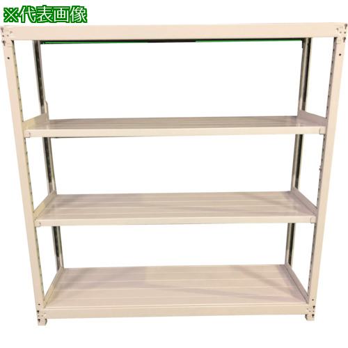 ■双福鋼器 軽中量ボルトレスラック 200kg 900&times;450&times;1200 天地4段 単体 ホワイトグレー〔品番:TS43454T〕【3535459:0】[法人・事業所限定][外直送元][店頭受取不可]｜ホームセンターバロー　店