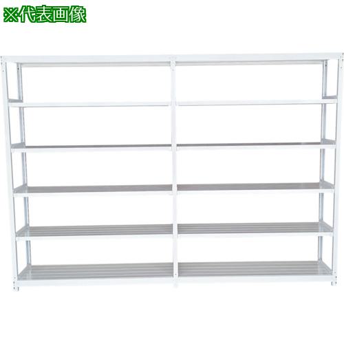 ■双福鋼器 軽中量ボルトレスラック 200kg 1800×450×2400 天地6段 連結 ホワイトグレー〔品番:TS86456R〕【3535480:0】[法人・事業所限定][外直送元][店頭受取不可]