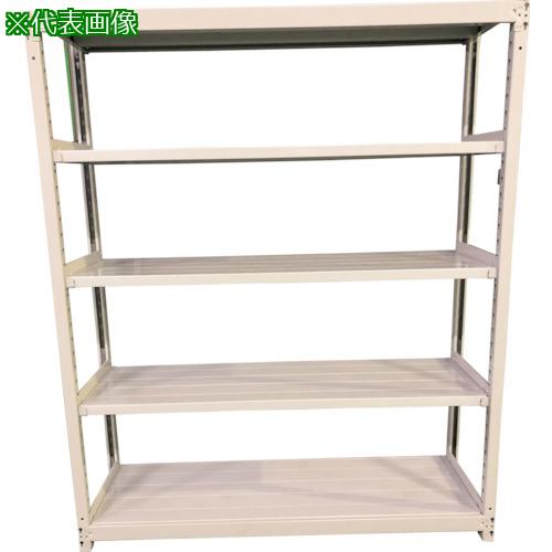 ■双福鋼器 軽中量ボルトレスラック 200kg 900&times;450&times;1800 天地5段 単体 ホワイトグレー〔品番:TS63455T〕【3535490:0】[法人・事業所限定][外直送元][店頭受取不可]｜ホームセンターバロー　店