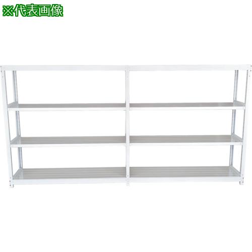 ■双福鋼器 軽中量ボルトレスラック 200kg 900&times;300&times;1200 天地4段 連結 ホワイトグレー〔品番:TS43304R〕【3535505:0】[法人・事業所限定][外直送元][店頭受取不可]｜ホームセンターバロー　店