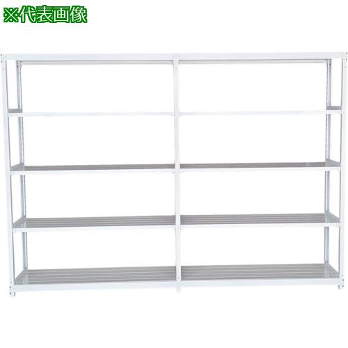 ■双福鋼器 軽中量ボルトレスラック 200kg 1200×450×2100 天地5段 連結 ホワイトグレー〔品番:TS74455R〕【3537050:0】[法人・事業所限定][外直送元][店頭受取不可]