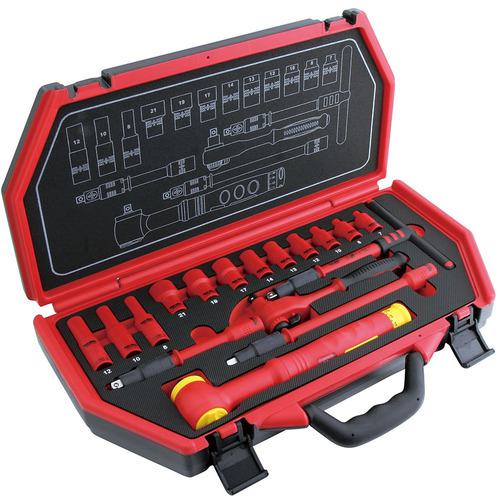 ■Pro-Auto 3/8”DR.17PC.絶縁工具セット 9.5mm〔品番:PE317F〕【3538302:0】[送料別途見積り][掲外取寄][店頭受取不可] 48,444円