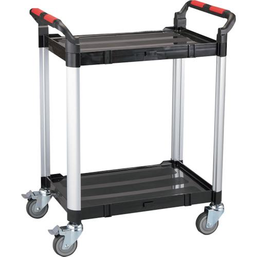 ■緑十字 ツールカート KT-707E 黒 750&times;460&times;940 トレイ2段〔品番:146154〕【3546778:0】[送料別途見積り][掲外取寄][店頭受取不可]｜ホームセンターバロー　店