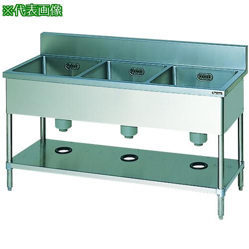 ■Maruzen 三槽シンク SUS304 JFEA適合品〔品番:BS3X134〕【3592406:0】[送料別途見積り][法人・事業所限定][直送][店頭受取不可]｜ホームセンターバロー　店