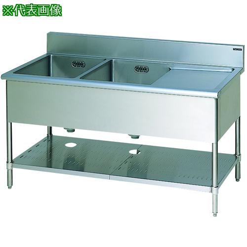 ■Maruzen 二槽水切付シンク 前面アール〔品番:MM2187LHX〕【3594015:0】[送料別途見積り][法人・事業所限定][直送][店頭受取不可]｜ホームセンターバロー　店