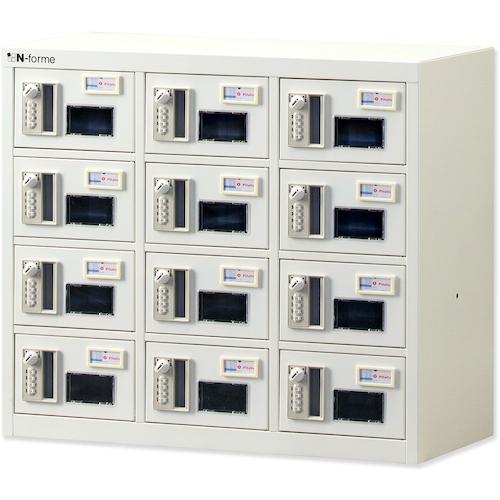 ■仁張 貴重品ロッカー(3列4段)窓付暗証番号錠〔品番:NKBA0304W〕【3604412:0】[送料別途見積り][法人・事業所限定][外直送][店頭受取不可]｜ホームセンターバロー　店