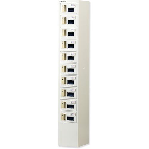 ■仁張 貴重品ロッカー(1列10段)窓付暗証番号錠〔品番:NKBA0110W〕【3604435:0】[送料別途見積り][法人・事業所限定][外直送][店頭受取不可]