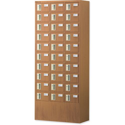 ■仁張 木目調貴重品ロッカー (3列10段)〔品番:NKMS0310〕【3606006:0】[送料別途見積り][法人・事業所限定][外直送][店頭受取不可]｜ホームセンターバロー　店