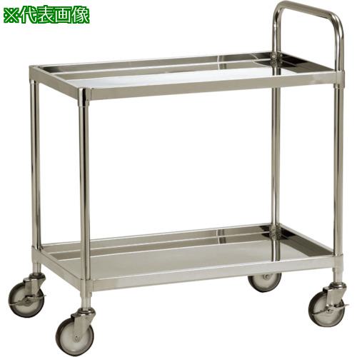 ■テックサス ステンレスワゴン2段タイプ(皿型タイプ) 750X450 SUSφ100ウレタン車〔品番:WG2U7545D〕【3610299:0】[法人・事業所限定][外直送元][店頭受取不可]