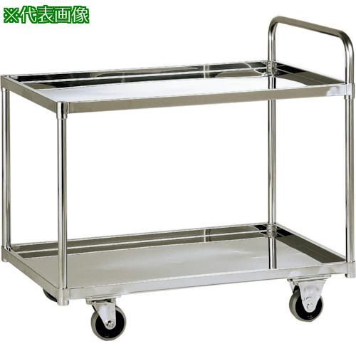 ■テックサス 2段台車(皿型タイプ) 750X450 SUSφ100ウレタン車〔品番:DN2U7545D〕【3612174:0】[法人・事業所限定][外直送元][店頭受取不可]