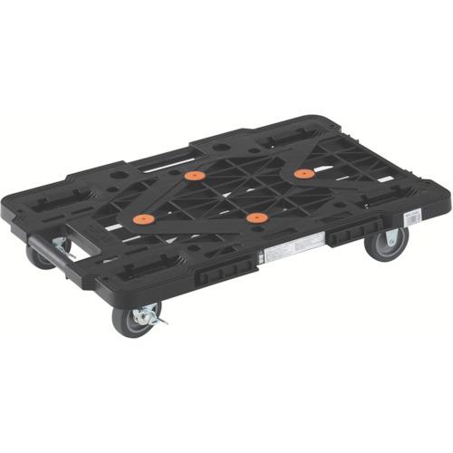 ■TRUSCO 樹脂製平台車 ルートバンメッシュタイプ 615X415 自在側ストッパー付 黒〔品番:MPK600SBK〕【3619958:0】[店頭受取不可]