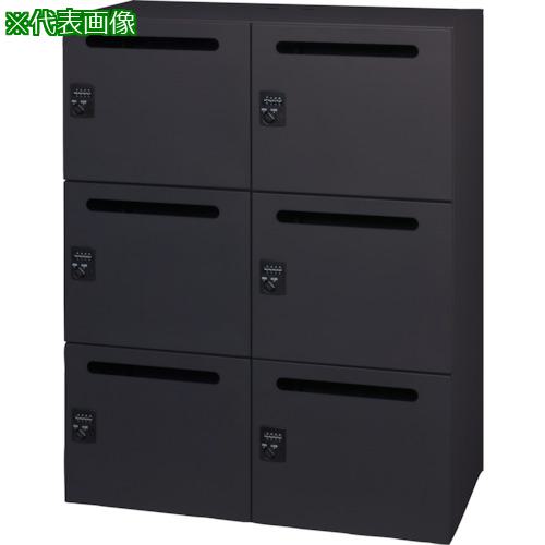 ■DAISHIN パーソナルロッカー6人用 ブラック色 シリンダー錠タイプ 横投入孔〔品番:L94511SLSB〕【3621619:0】[送料別途見積り][法人・事業所限定][直送][店頭受取不可]