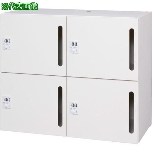 ■DAISHIN パーソナルロッカー4人用 ホワイト色 シリンダー錠タイプ 縦投入孔〔品番:L94507LLSW〕【3621632:0】[送料別途見積り][法人・事業所限定][直送][店頭受取不可]
