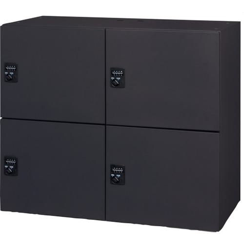 ■DAISHIN パーソナルロッカー4人用 ブラック色 ダイヤル錠タイプ 投入孔無し〔品番:L94507PLDB〕【3623139:0】[送料別途見積り][法人・事業所限定][直送][店頭受取不可]