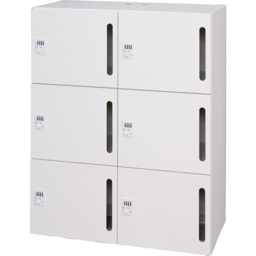 ■DAISHIN パーソナルロッカー6人用 ホワイト色 ダイヤル錠タイプ 縦投入孔〔品番:L94511LLDW〕【3623177:0】[送料別途見積り][法人・事業所限定][直送][店頭受取不可]