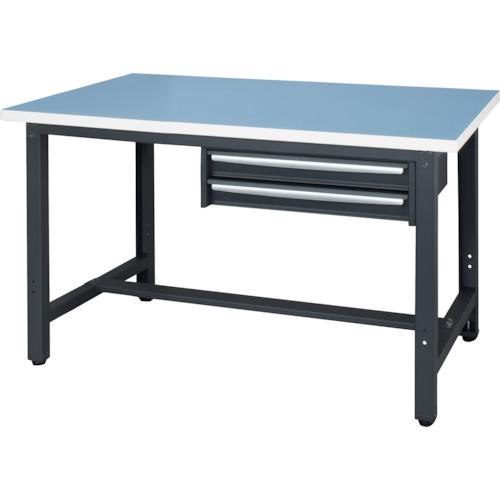 ■DAISHIN ロンリューム天板作業台 天板ライトグレー色 2段引出付き〔品番:WZR12752〕【3623185:0】[法人・事業所限定][直送元][店頭受取不可]