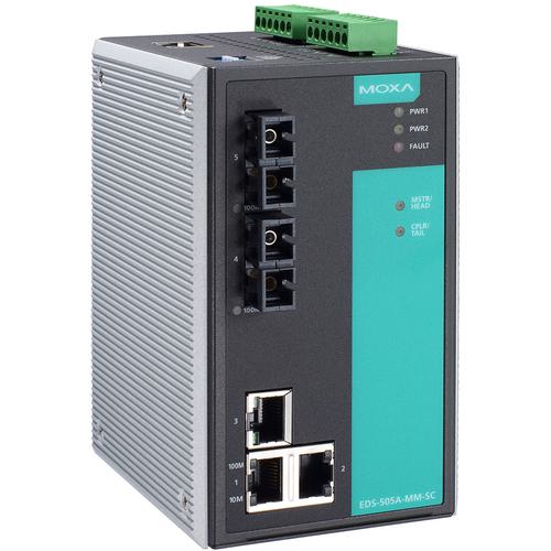 ■MOXA EDS-505A-MM-SC 産業用アンマネージドイーサネットスイッチ〔品番:EDS505AMMSC〕【3643499:0】[送料別途見積り][法人・事業所限定][直送][店頭受取不可]｜ホームセンターバロー　店