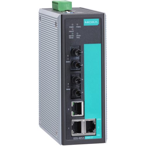 ■MOXA EDS-405A-MM-ST-T 産業用アンマネージドイーサネットスイッチ〔品番:EDS405AMMSTT〕【3643502:0】[送料別途見積り][法人・事業所限定][直送][店頭受取不可]