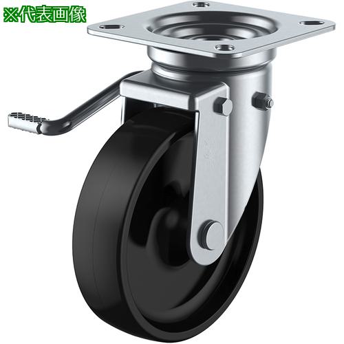 ■ユーエイ プレート式 自在 キャスター フェノール 車輪径130mm ストッパー付き Jタイプ JB(L)型 取付寸法82×82(75×75)〔品番:PHJB130L〕【3643593:0】[送料別途見積り][掲外取寄][店頭受取不可]