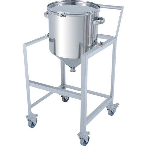 ■MONOVATE ホッパー型バンド式密閉容器 100L 架台付(取っ手・蓋置付)〔品番:HTCTLASCC47H〕【3647105:0】[送料別途見積り][法人・事業所限定][直送][店頭受取不可]｜ホームセンターバロー　店
