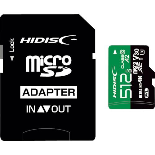 ■【在庫限り】ハイディスク 超高速R170シリーズmicroSDXCカード 512GB〔品番:HDMCSDX512GA2V30PRO〕【3647418:0】[店頭受取不可]