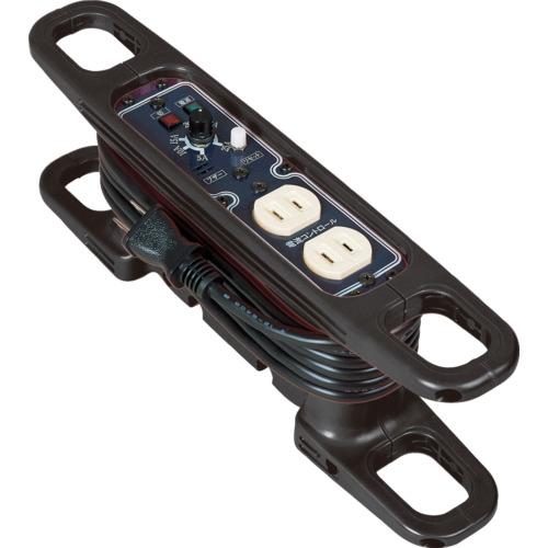 ■NICHIDO ハンドリール 電流コントロールリール 100V 2芯&times;3m 黒〔品番:HRC032〕【3686124:0】[店頭受取不可]｜ホームセンターバロー　店