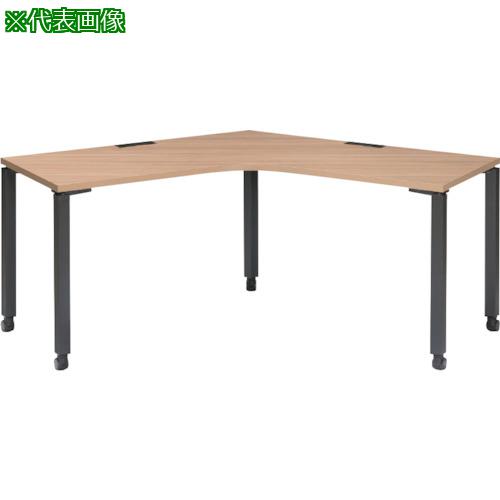 ■トヨスチール 120&deg;型ブーメランデスク キャスター脚タイプ 天板色モカブラウン〔品番:NTS120LCMB〕【3691115:0】[送料別途見積り][法人・事業所限定][直送][店頭受取不可]｜ホームセンターバロー　店