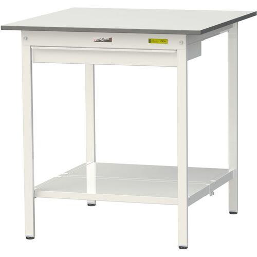 ■ヤマテック 軽量作業台 ワークテーブル150シリーズ 固定式 ワイド引き出し・全面棚付 低圧メラミン天板 W900×D900×H950mm シルキーホワイト〔品番:SUPH990WTTWW〕【3692324:0】[法人・事業所限定][直送元][店頭受取不可] 31,532円
