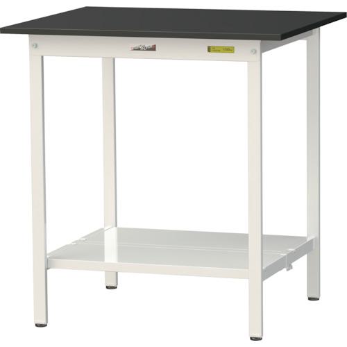 ■ヤマテック 実験用作業台 LABシリーズ実験用ラボテーブル 固定式 全面棚板付 ケミテクト天板 W900&times;D750&times;H950 ブラック/シルキーホワイト〔品番:SLKH975TTBKW〕【3693908:0】[法人・事業所限定][直送元][店頭受取不可]｜ホームセンターバロー　店 29,458円